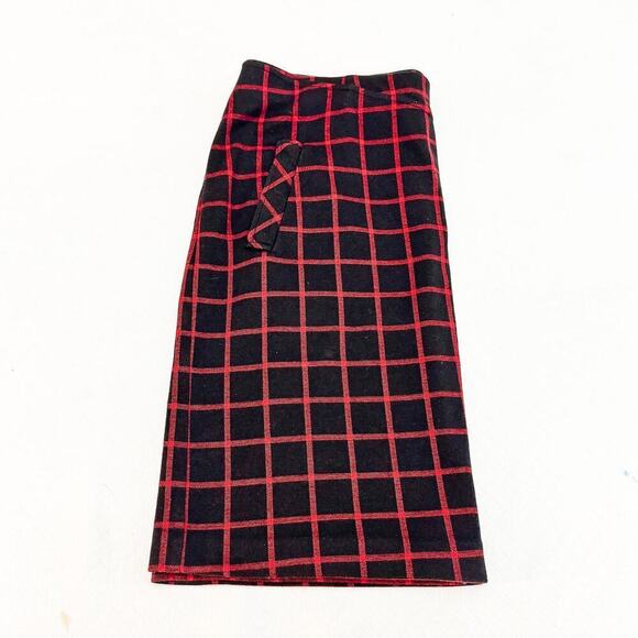 J. Jill Side Panel Split Design Plaid Patterned Stretch Pencil Skirt SIze L - Picture 2 of 7